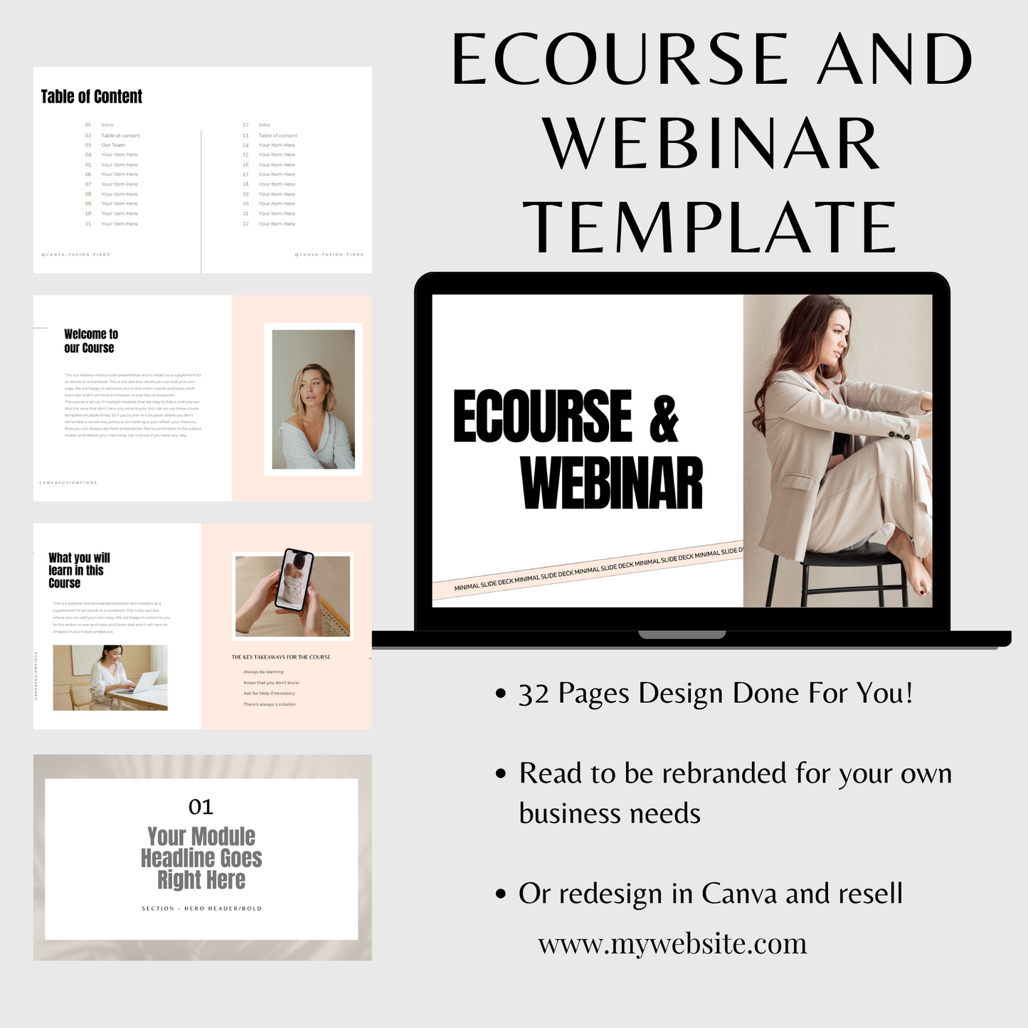 Ecourse & Webinar Presentation Template