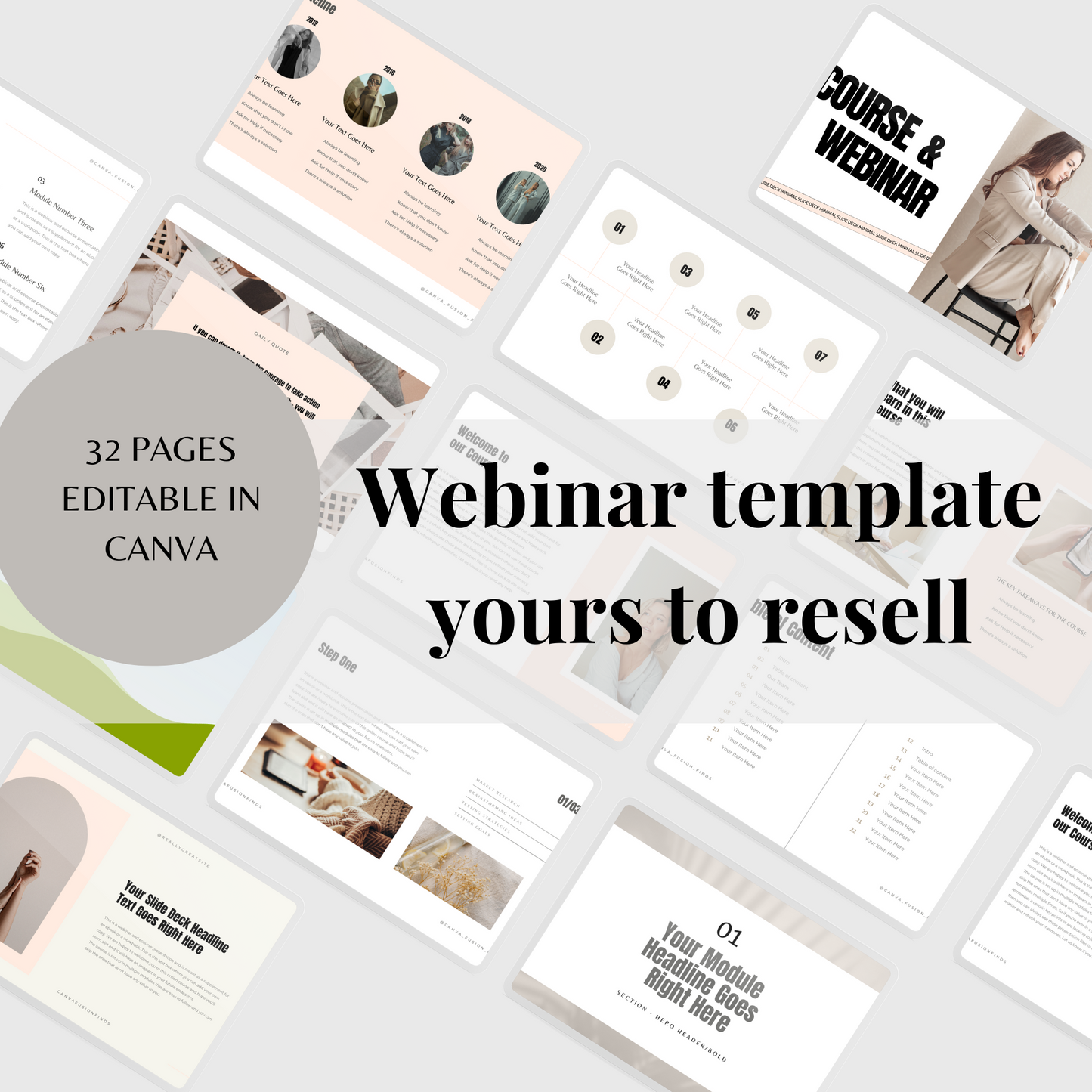 Ecourse & Webinar Presentation Template